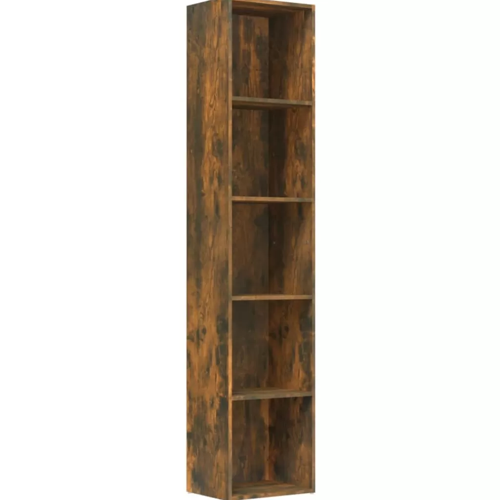 vidaXL Boekenkasten & Wandplanken> Boekenkast 40X30X189 Cm Bewerkt Hout Gerookt Eikenkleurig