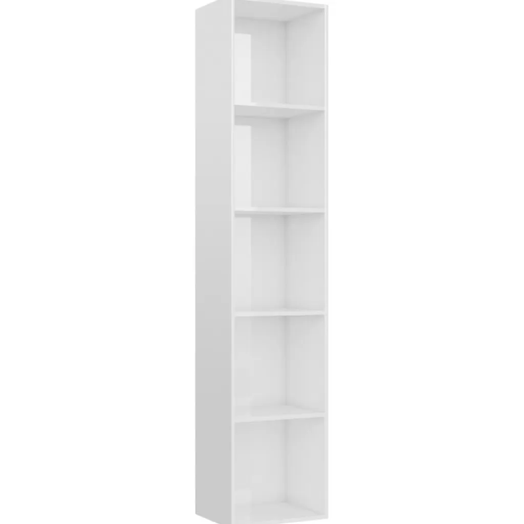 vidaXL Boekenkasten & Wandplanken> Boekenkast 40X30X189 Cm Spaanplaat Hoogglans Wit