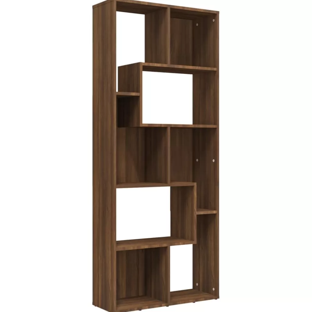 vidaXL Boekenkasten & Wandplanken> Boekenkast 67X24X161 Cm Bewerkt Hout Bruineikenkleurig