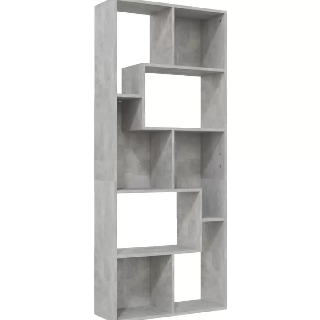 vidaXL Boekenkasten & Wandplanken> Boekenkast 67X24X161 Cm Spaanplaat Betongrijs