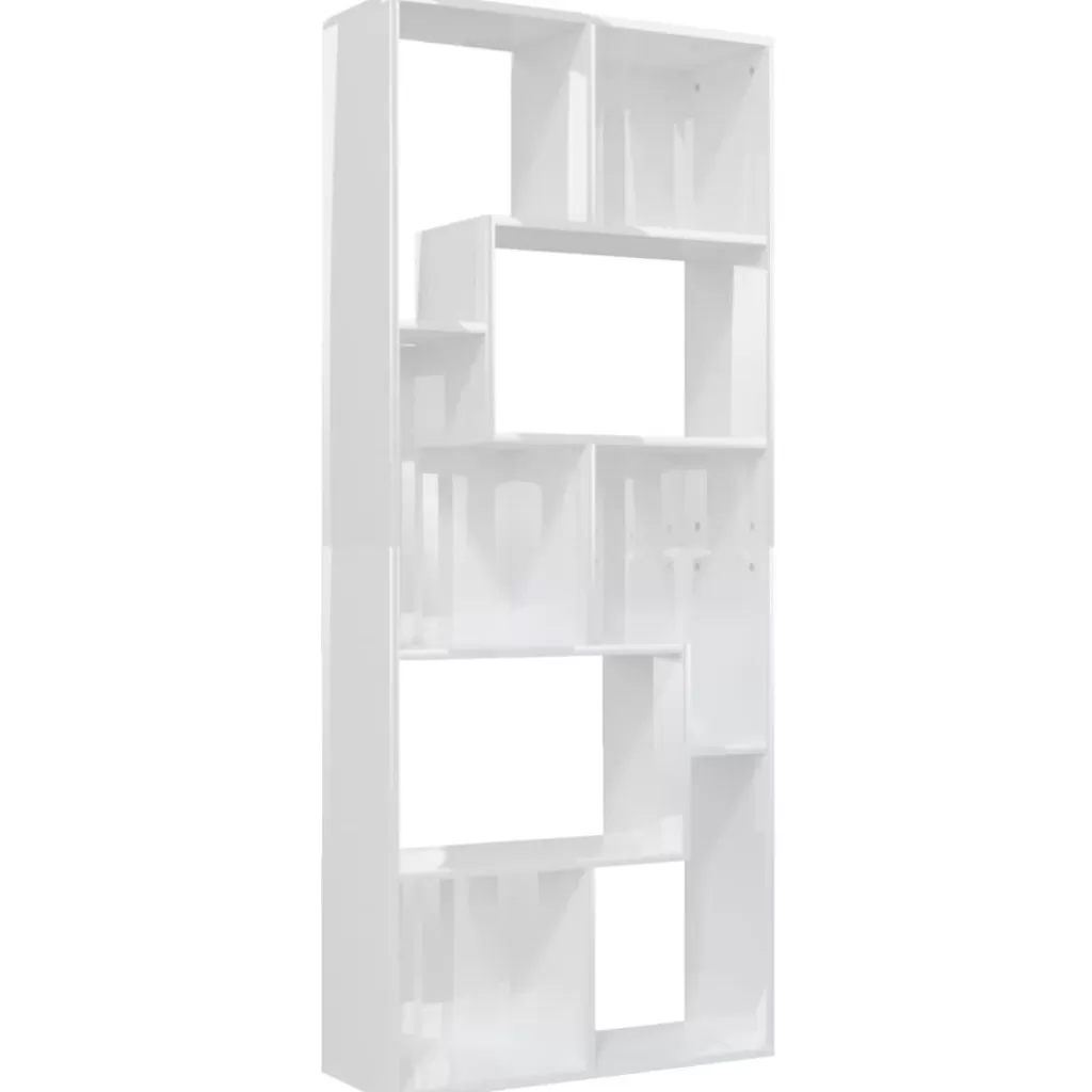 vidaXL Boekenkasten & Wandplanken> Boekenkast 67X24X161 Cm Spaanplaat Hoogglans Wit