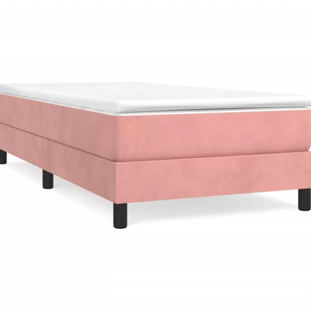 vidaXL Bedden & Accessoires> Boxspring Met Matras Fluweel Roze 80X200 Cm