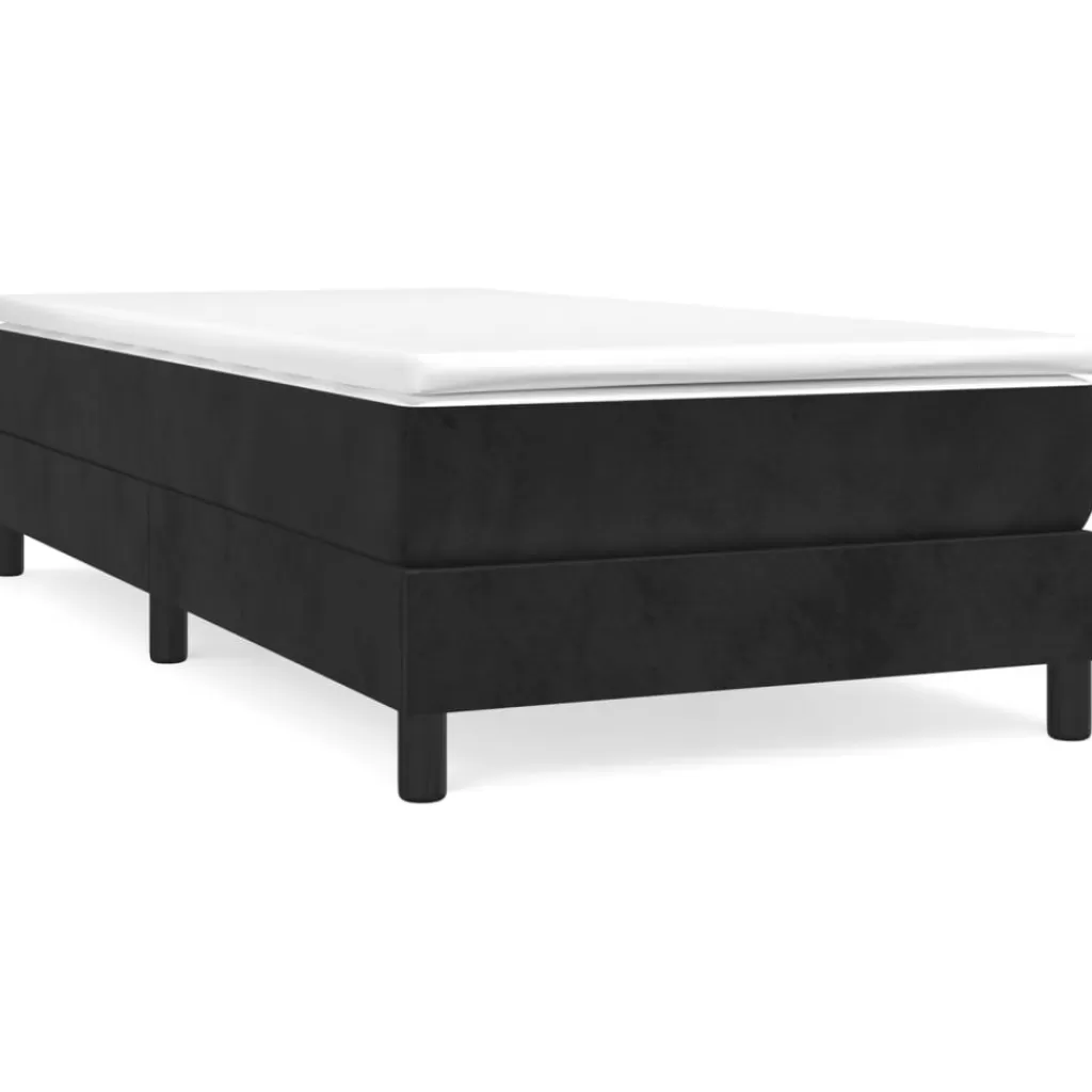 vidaXL Bedden & Accessoires> Boxspring Met Matras Fluweel Zwart 80X200 Cm