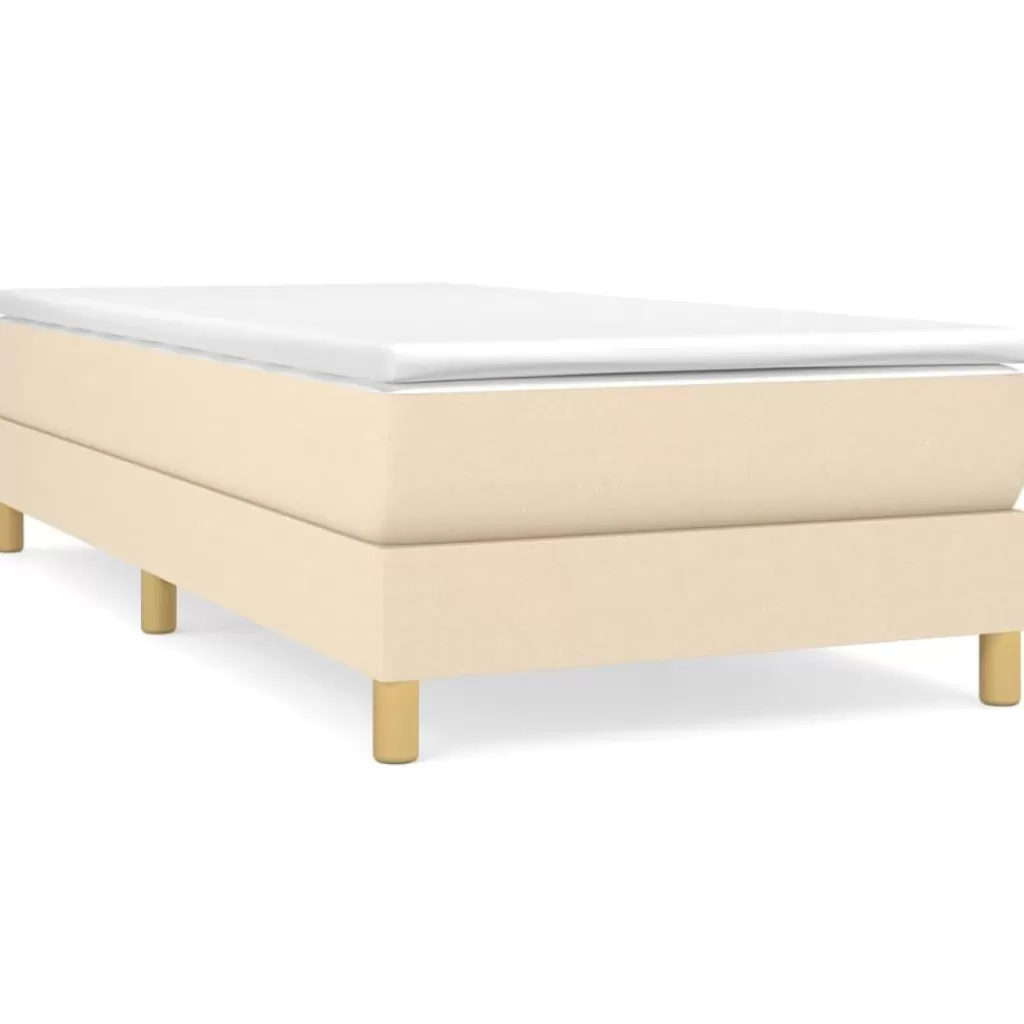 vidaXL Bedden & Accessoires> Boxspring Met Matras Stof Cremekleurig 90X200 Cm