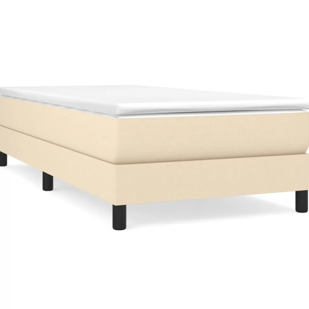 vidaXL Bedden & Accessoires> Boxspring Met Matras Stof Cremekleurig 90X200 Cm