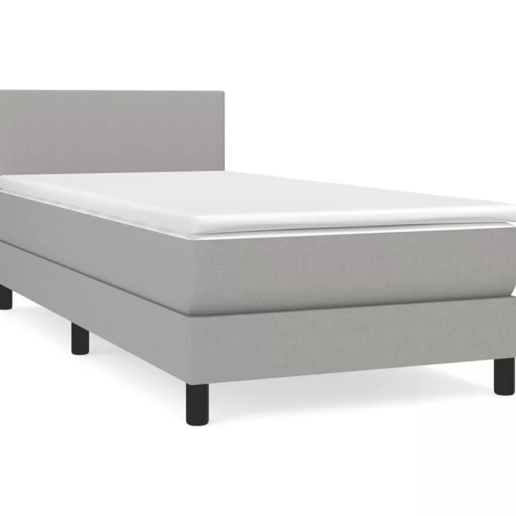 vidaXL Bedden & Accessoires> Boxspring Met Matras Stof Lichtgrijs 80X200 Cm