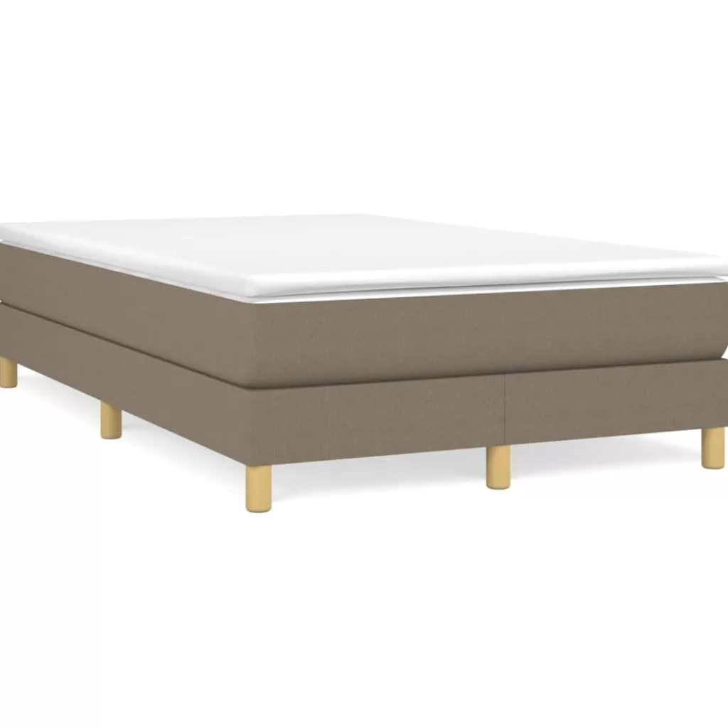 vidaXL Bedden & Accessoires> Boxspring Met Matras Stof Taupe 120X200 Cm