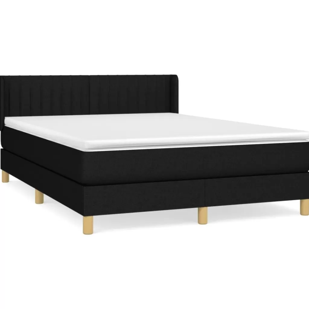 vidaXL Bedden & Accessoires> Boxspring Met Matras Stof Zwart 140X190 Cm