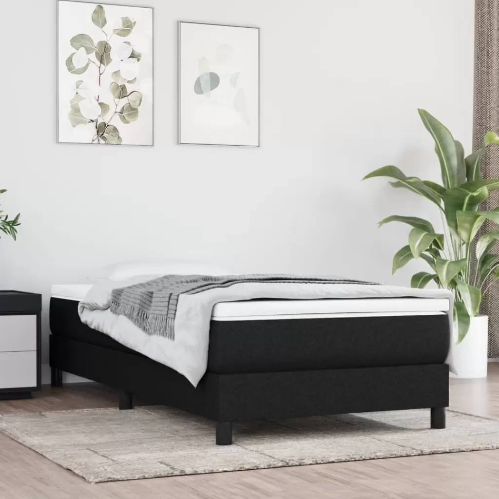 vidaXL Bedden & Accessoires> Boxspring Met Matras Stof Zwart 80X200 Cm