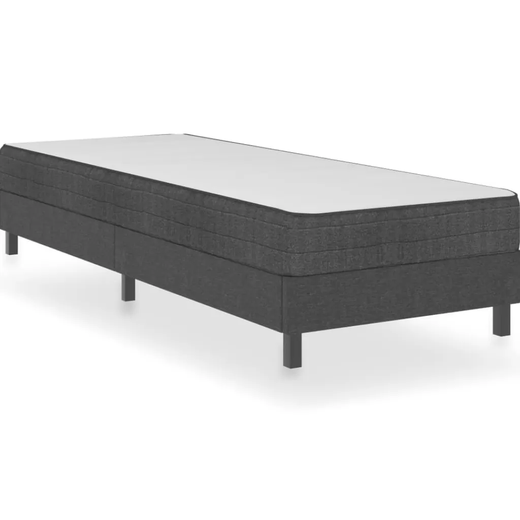 vidaXL Bedden & Accessoires> Boxspring Stof Donkergrijs 80X200 Cm