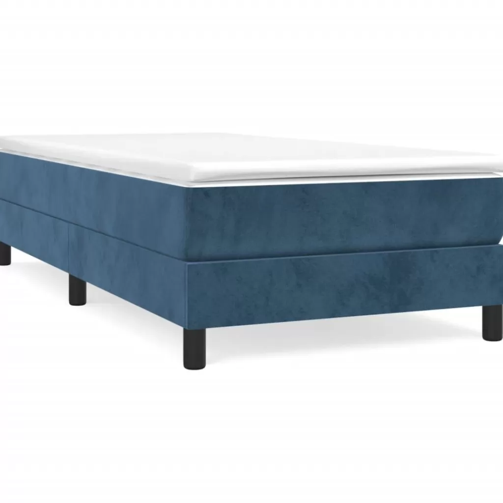 vidaXL Bedden & Accessoires> Boxspringframe Fluweel Donkerblauw 80X200 Cm