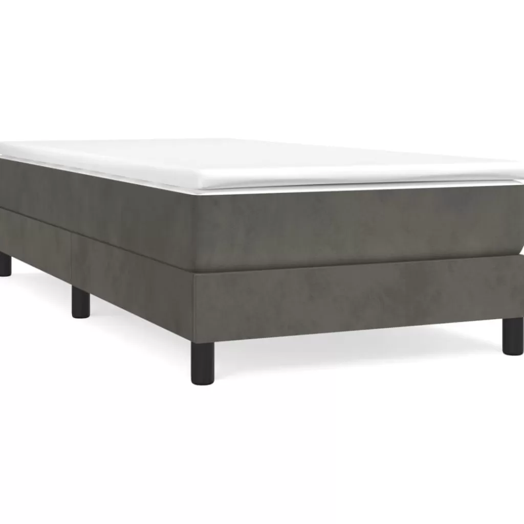 vidaXL Bedden & Accessoires> Boxspringframe Fluweel Donkergrijs 80X200 Cm