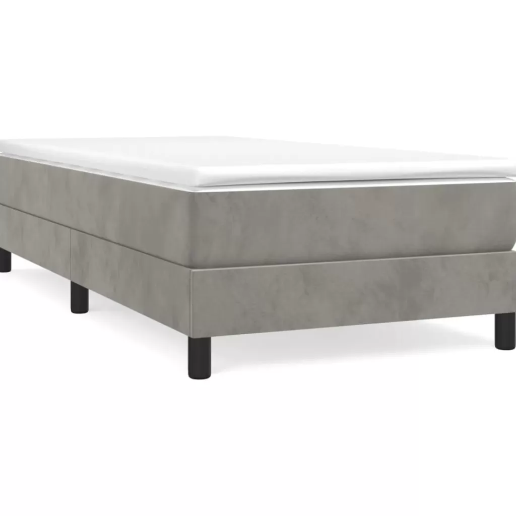 vidaXL Bedden & Accessoires> Boxspringframe Fluweel Lichtgrijs 80X200 Cm