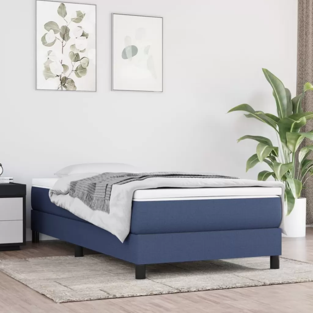 vidaXL Bedden & Accessoires> Boxspringframe Stof Blauw 80X200 Cm