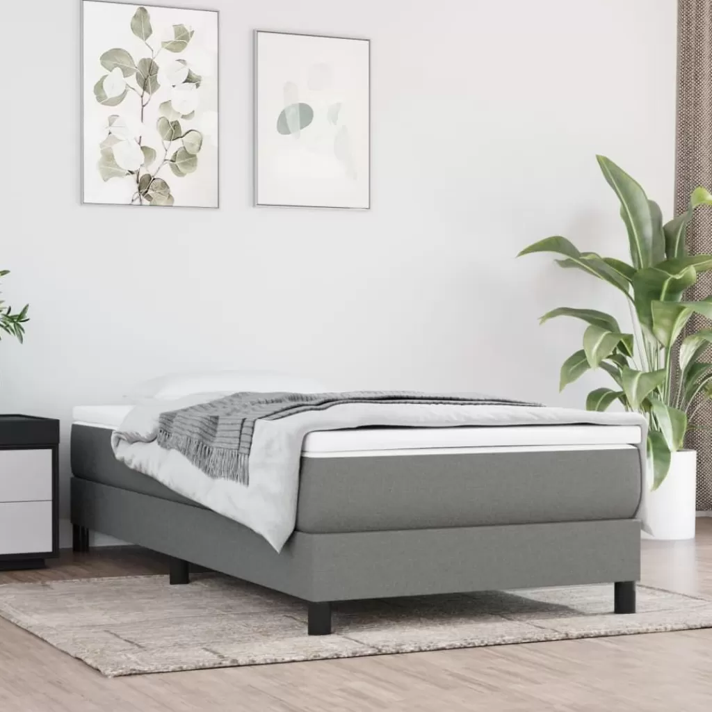 vidaXL Bedden & Accessoires> Boxspringframe Stof Donkergrijs 80X200 Cm