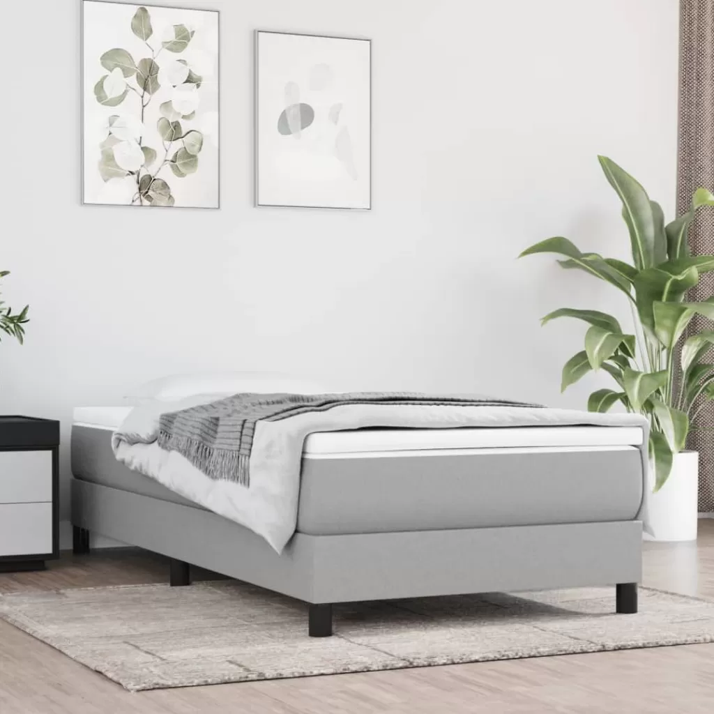 vidaXL Bedden & Accessoires> Boxspringframe Stof Lichtgrijs 80X200 Cm