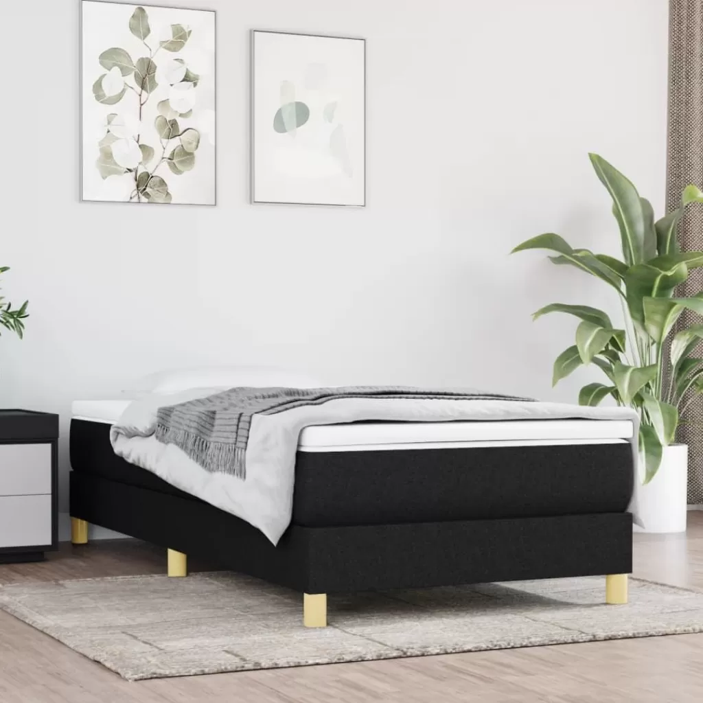 vidaXL Bedden & Accessoires> Boxspringframe Stof Zwart 80X200 Cm