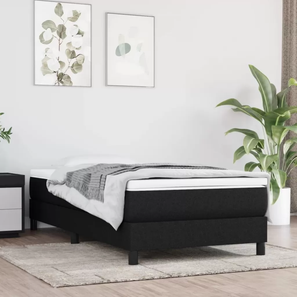 vidaXL Bedden & Accessoires> Boxspringframe Stof Zwart 80X200 Cm