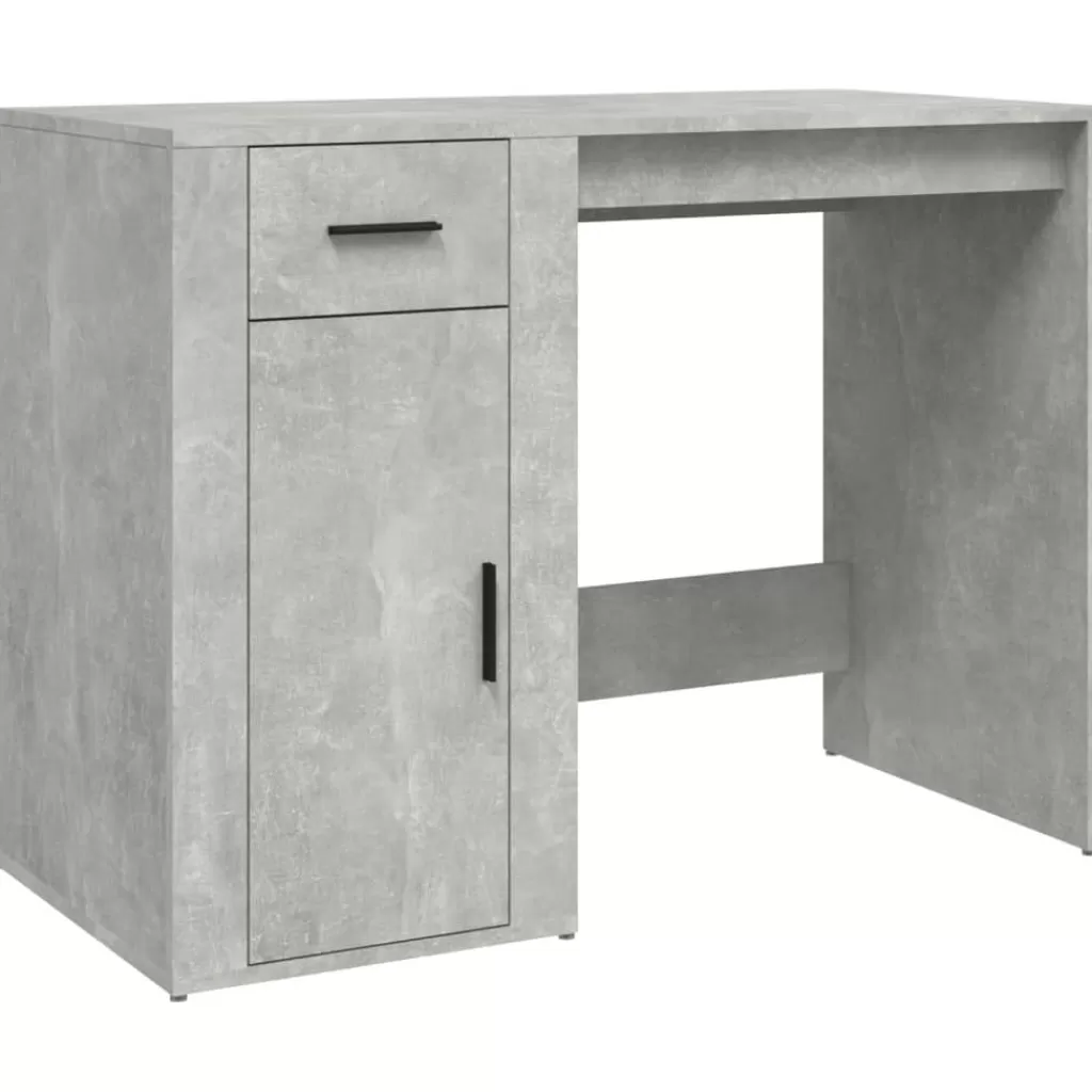 vidaXL Kantoormeubelen> Bureau 100X49X75 Cm Bewerkt Hout Betongrijs