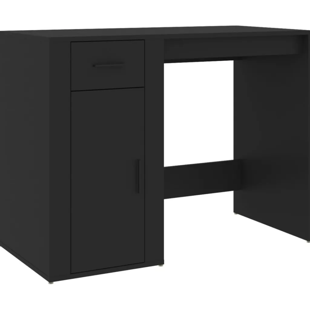 vidaXL Kantoormeubelen> Bureau 100X49X75 Cm Bewerkt Hout Zwart