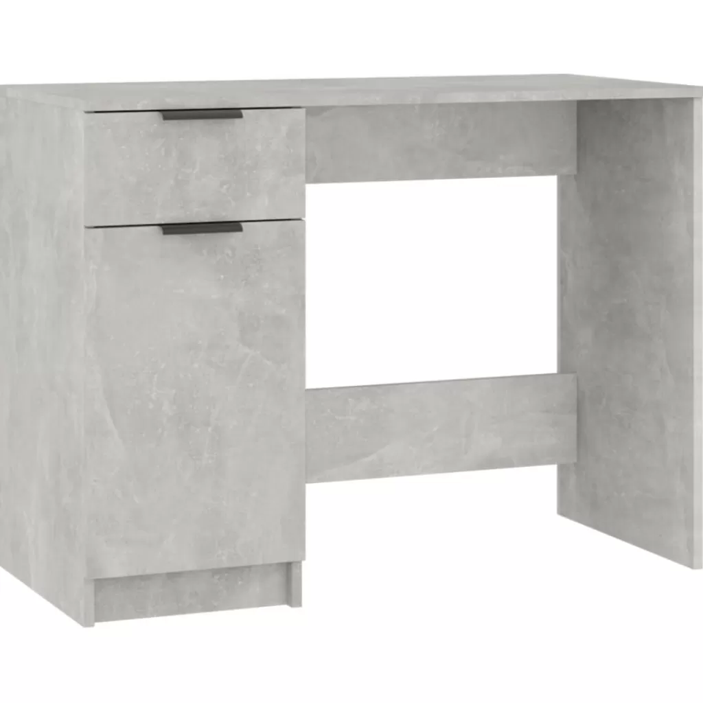 vidaXL Kantoormeubelen> Bureau 100X50X75 Cm Bewerkt Hout Betongrijs