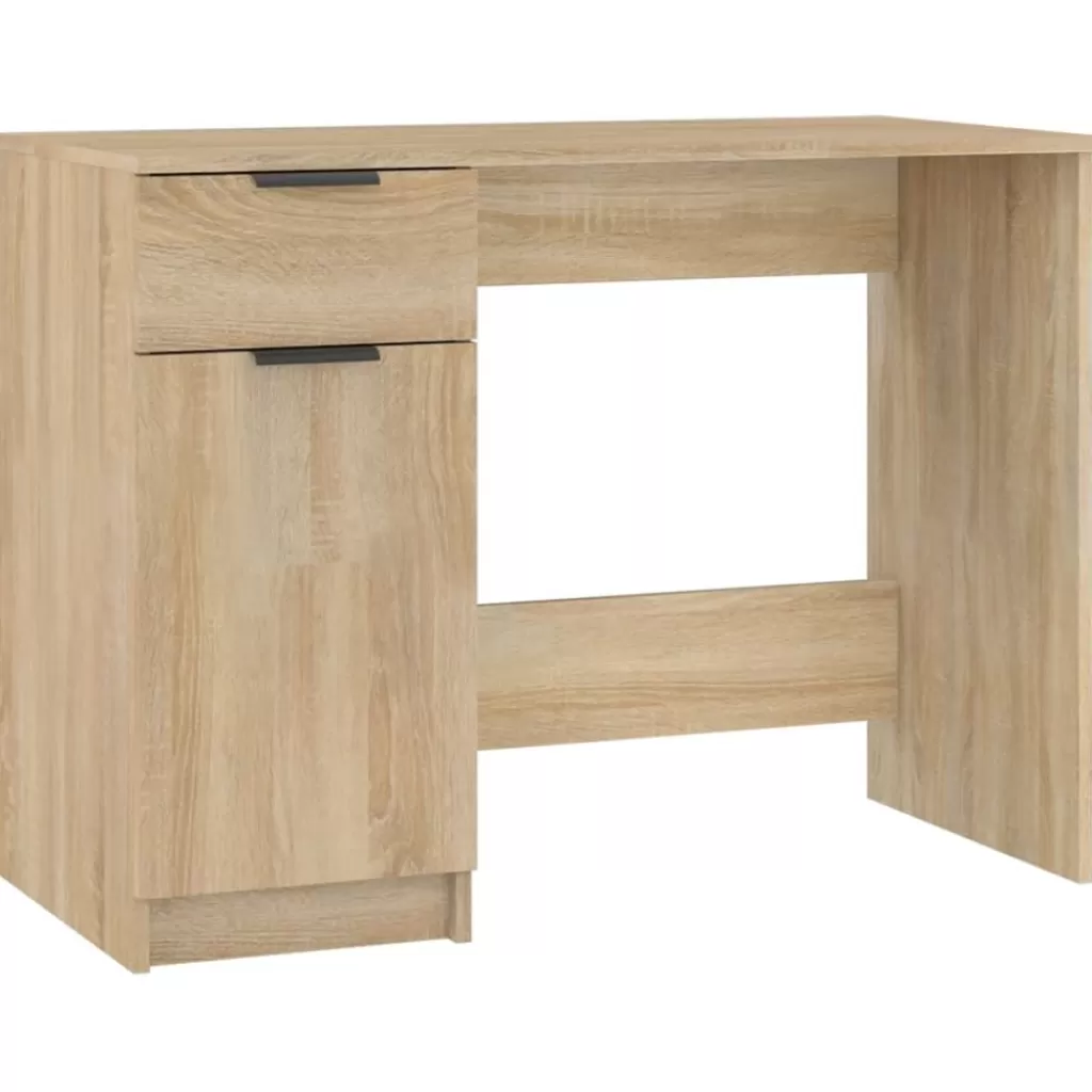 vidaXL Kantoormeubelen> Bureau 100X50X75 Cm Bewerkt Hout Sonoma Eikenkleurig