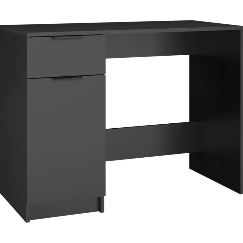 vidaXL Kantoormeubelen> Bureau 100X50X75 Cm Bewerkt Hout Zwart