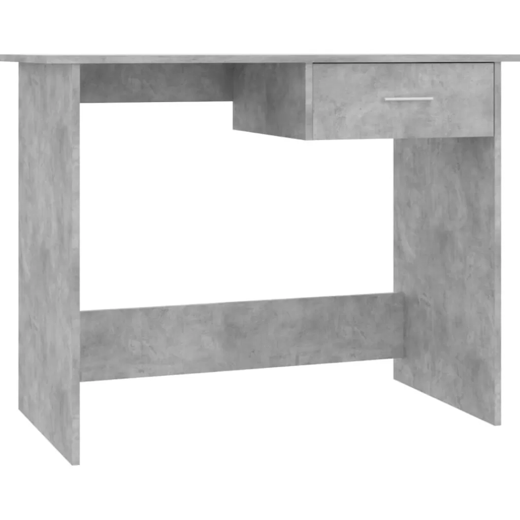 vidaXL Kantoormeubelen> Bureau 100X50X76 Cm Bewerkt Hout Betongrijs