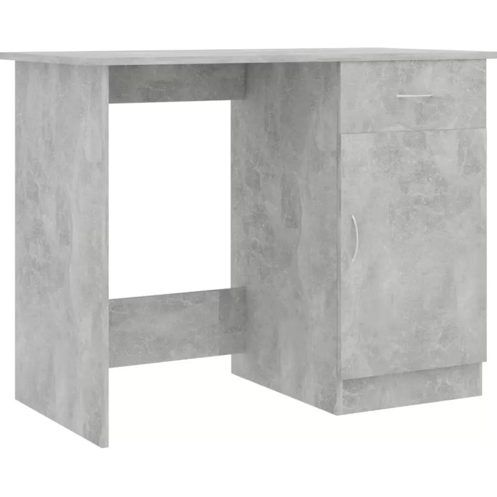 vidaXL Kantoormeubelen> Bureau 100X50X76 Cm Bewerkt Hout Betongrijs