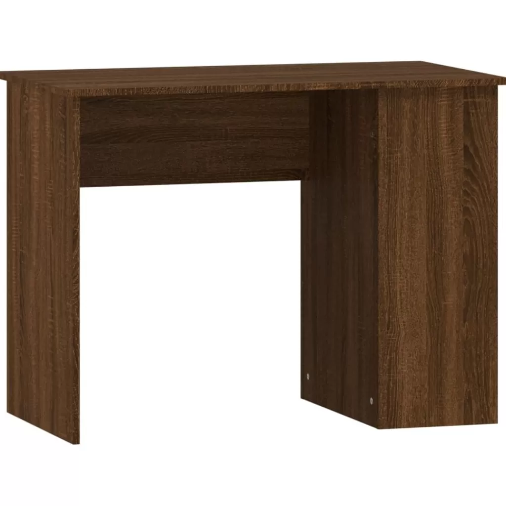 vidaXL Kantoormeubelen> Bureau 100X55X75 Cm Bewerkt Hout Bruin Eikenkleur