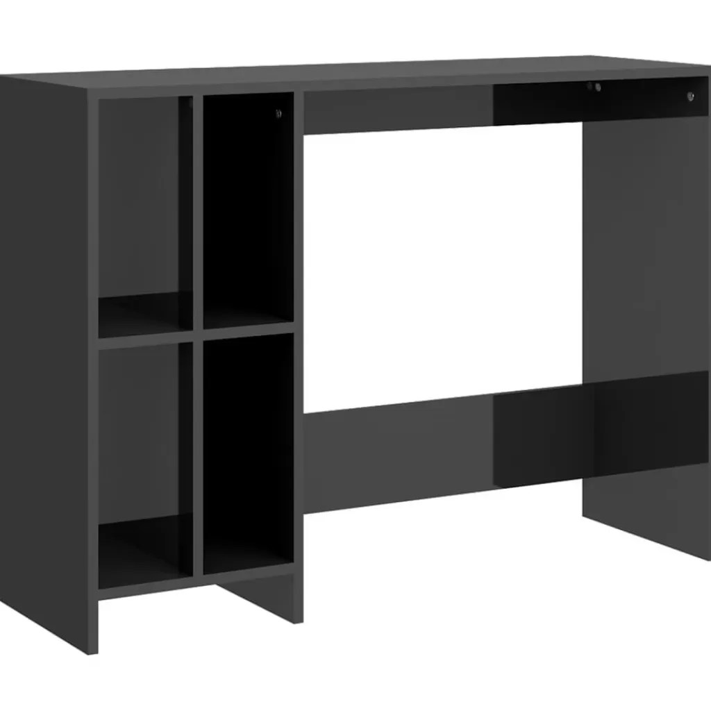 vidaXL Kantoormeubelen> Bureau 102,5X35X75 Cm Spaanplaat Hoogglans Grijs