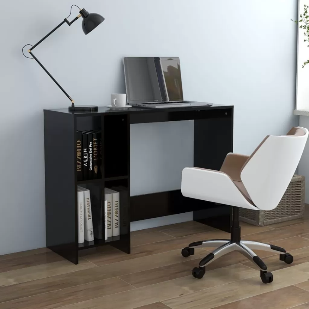 vidaXL Kantoormeubelen> Bureau 102,5X35X75 Cm Spaanplaat Zwart