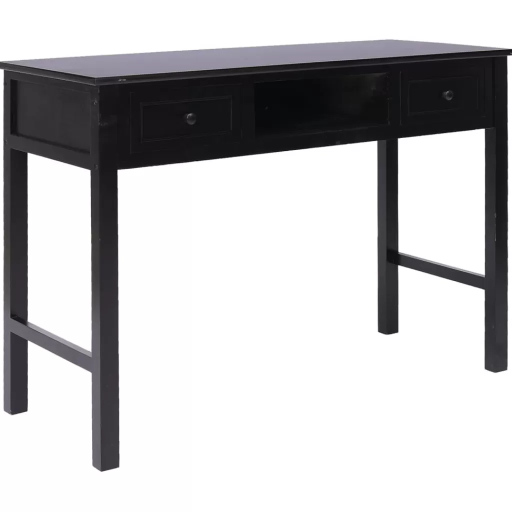 vidaXL Kantoormeubelen> Bureau 108X45X76 Cm Massief Paulowniahout Zwart