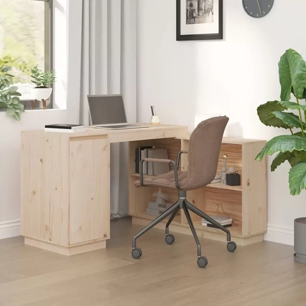 vidaXL Kantoormeubelen> Bureau 110X50X75 Cm Massief Grenenhout