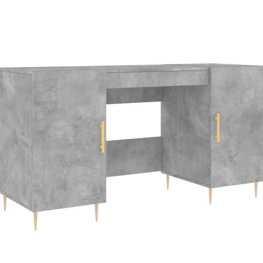 vidaXL Kantoormeubelen> Bureau 140X50X75 Cm Bewerkt Hout Betongrijs