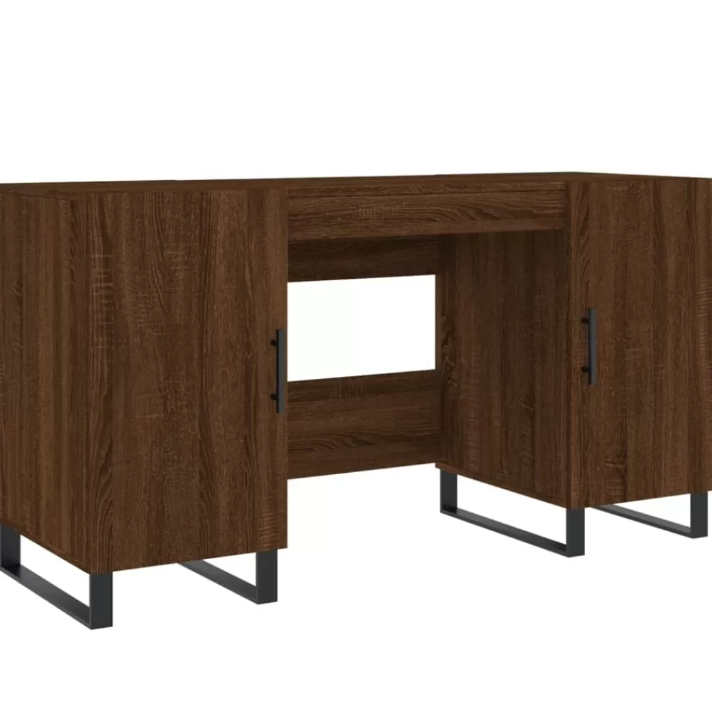 vidaXL Kantoormeubelen> Bureau 140X50X75 Cm Bewerkt Hout Bruin Eikenkleur