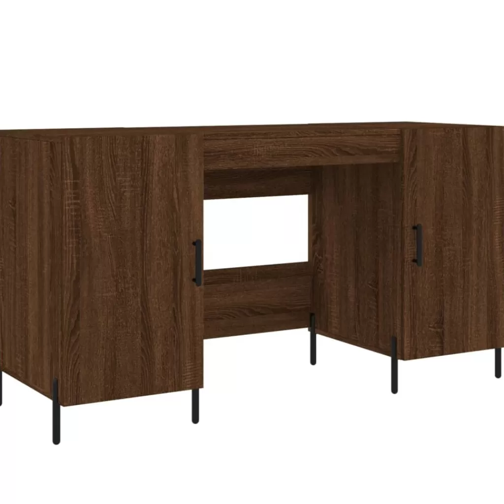 vidaXL Kantoormeubelen> Bureau 140X50X75 Cm Bewerkt Hout Bruin Eikenkleur