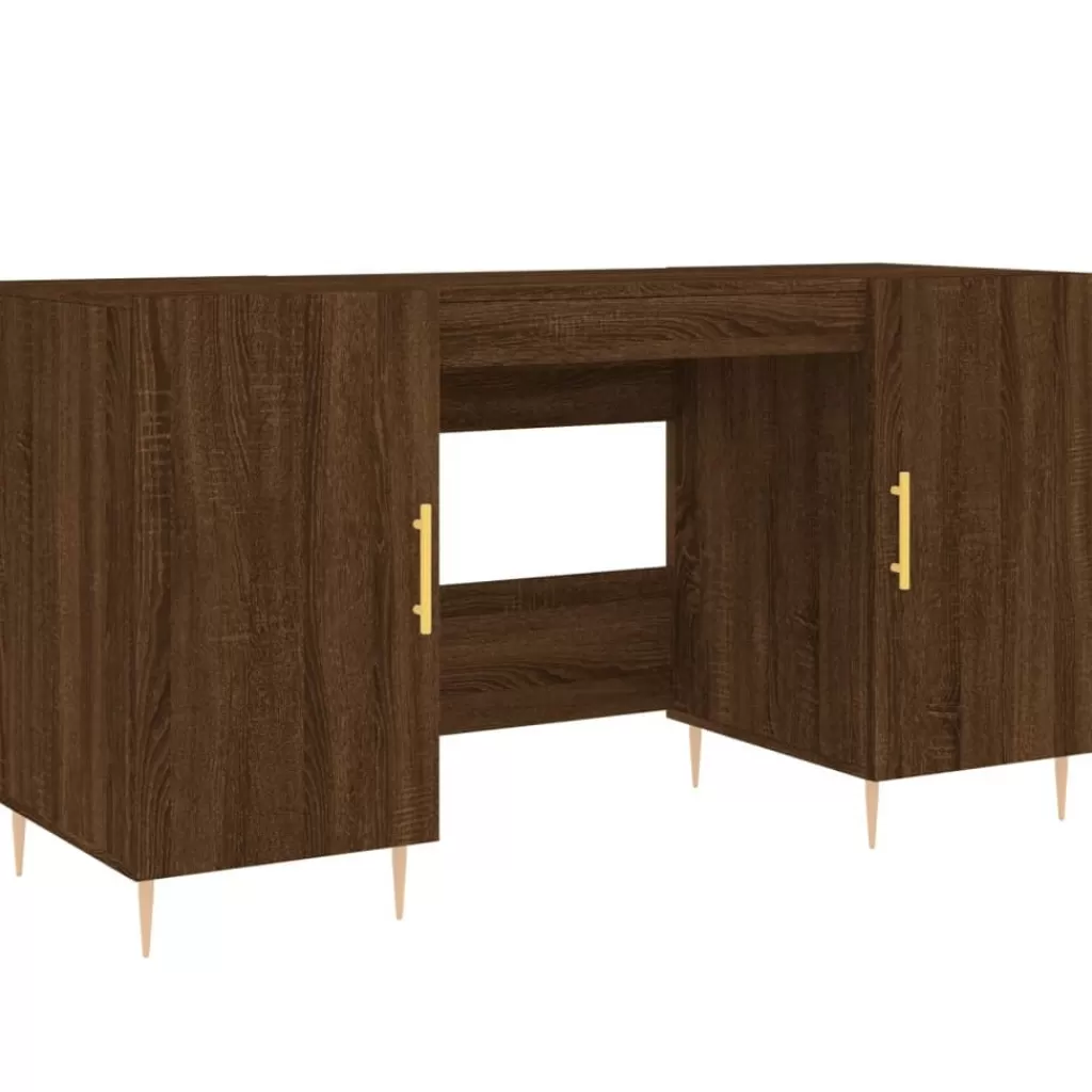 vidaXL Kantoormeubelen> Bureau 140X50X75 Cm Bewerkt Hout Bruin Eikenkleur