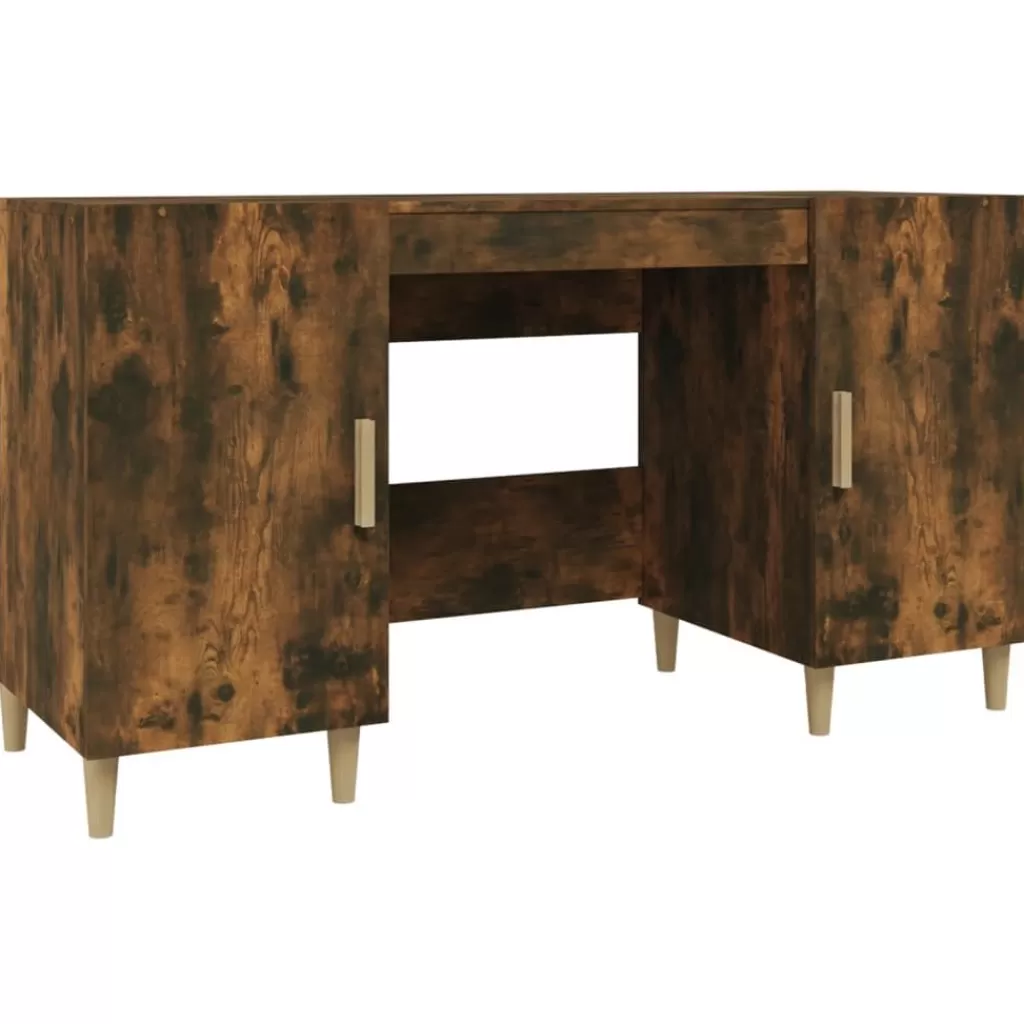 vidaXL Kantoormeubelen> Bureau 140X50X75 Cm Bewerkt Hout Gerookt Eikenkleurig