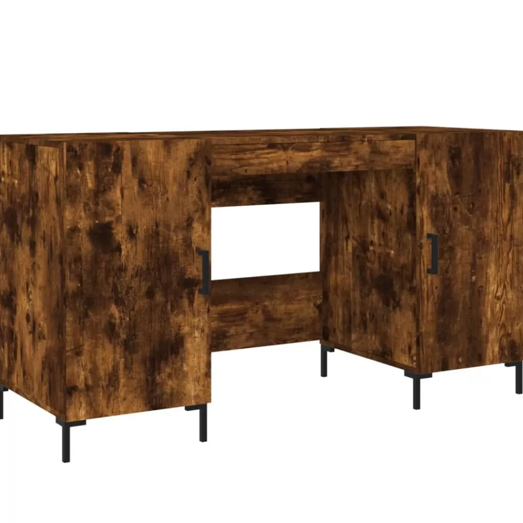 vidaXL Kantoormeubelen> Bureau 140X50X75 Cm Bewerkt Hout Gerookt Eikenkleurig