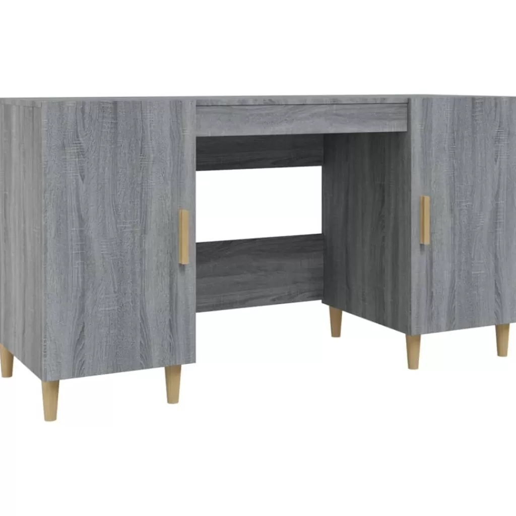 vidaXL Kantoormeubelen> Bureau 140X50X75 Cm Bewerkt Hout Grijs Sonoma Eikenkleurig