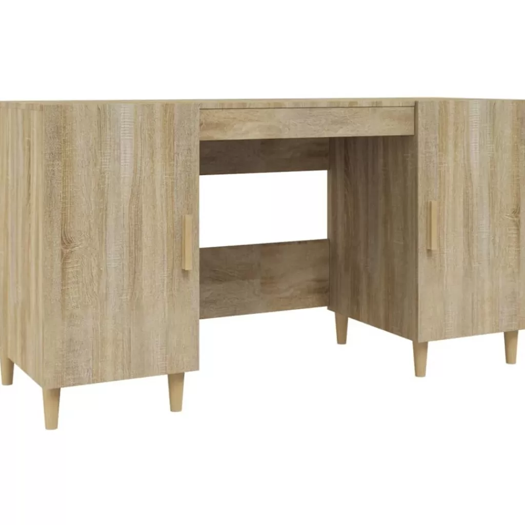 vidaXL Kantoormeubelen> Bureau 140X50X75 Cm Bewerkt Hout Sonoma Eikenkleurig