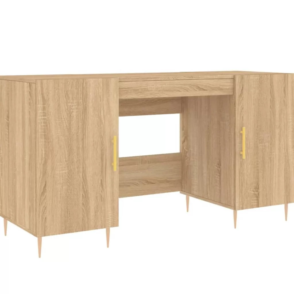 vidaXL Kantoormeubelen> Bureau 140X50X75 Cm Bewerkt Hout Sonoma Eikenkleurig