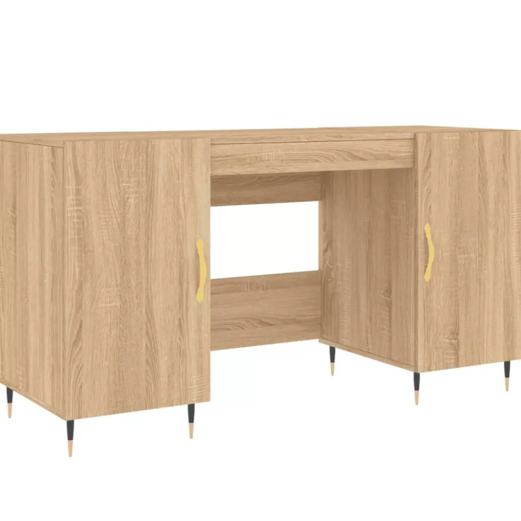 vidaXL Kantoormeubelen> Bureau 140X50X75 Cm Bewerkt Hout Sonoma Eikenkleurig