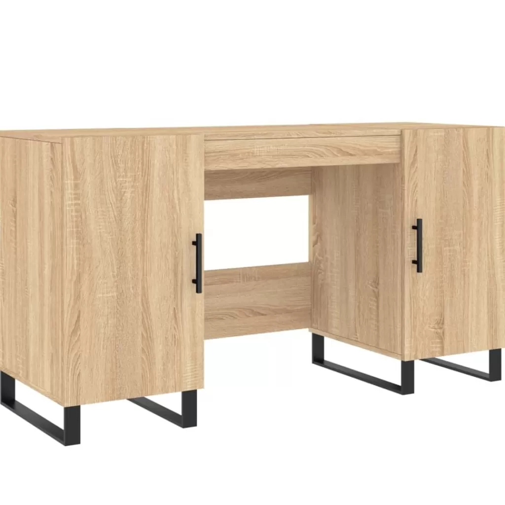 vidaXL Kantoormeubelen> Bureau 140X50X75 Cm Bewerkt Hout Sonoma Eikenkleurig