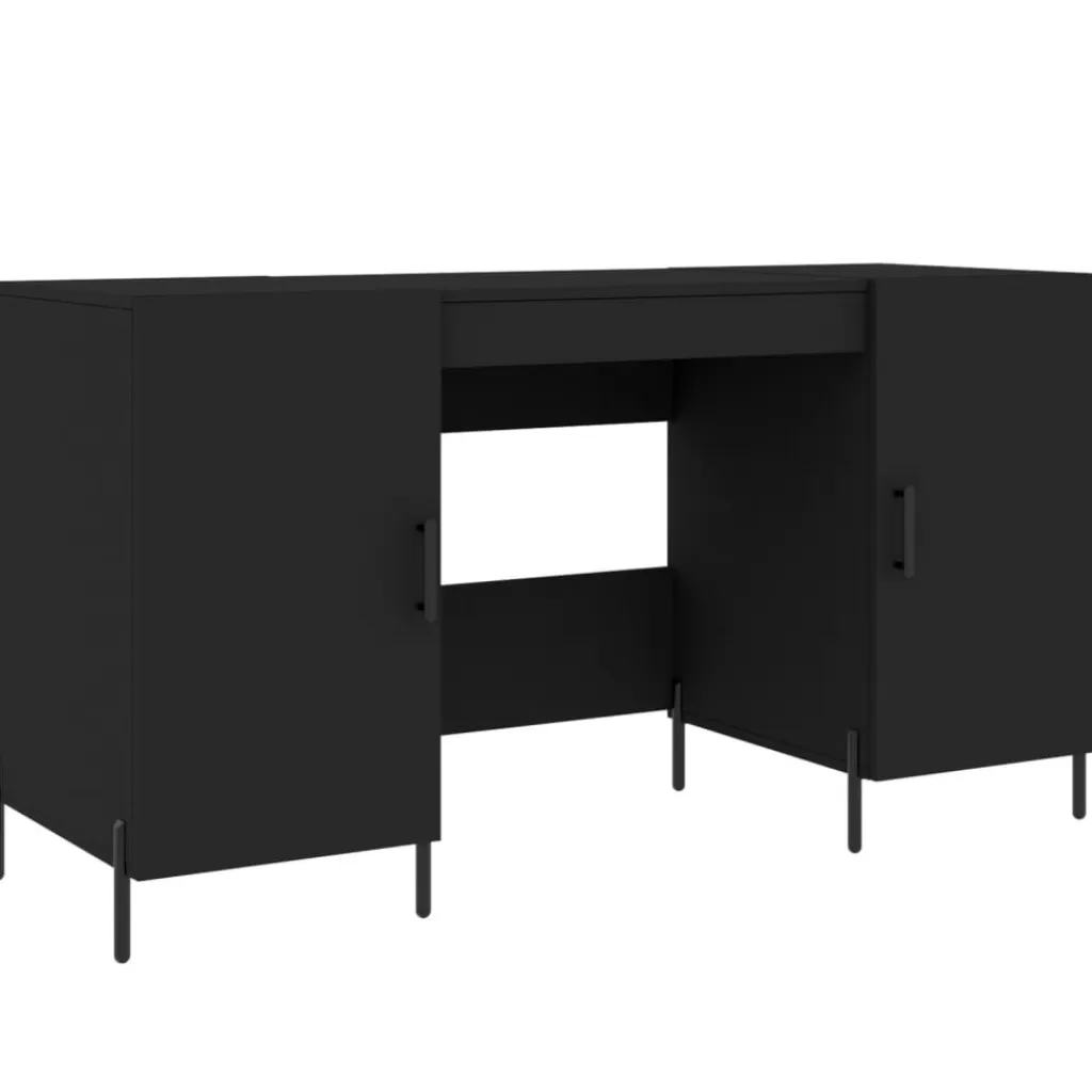 vidaXL Kantoormeubelen> Bureau 140X50X75 Cm Bewerkt Hout Zwart