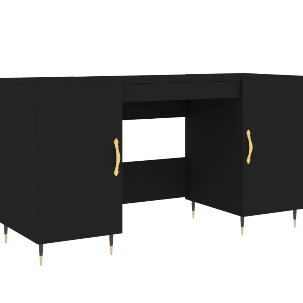 vidaXL Kantoormeubelen> Bureau 140X50X75 Cm Bewerkt Hout Zwart