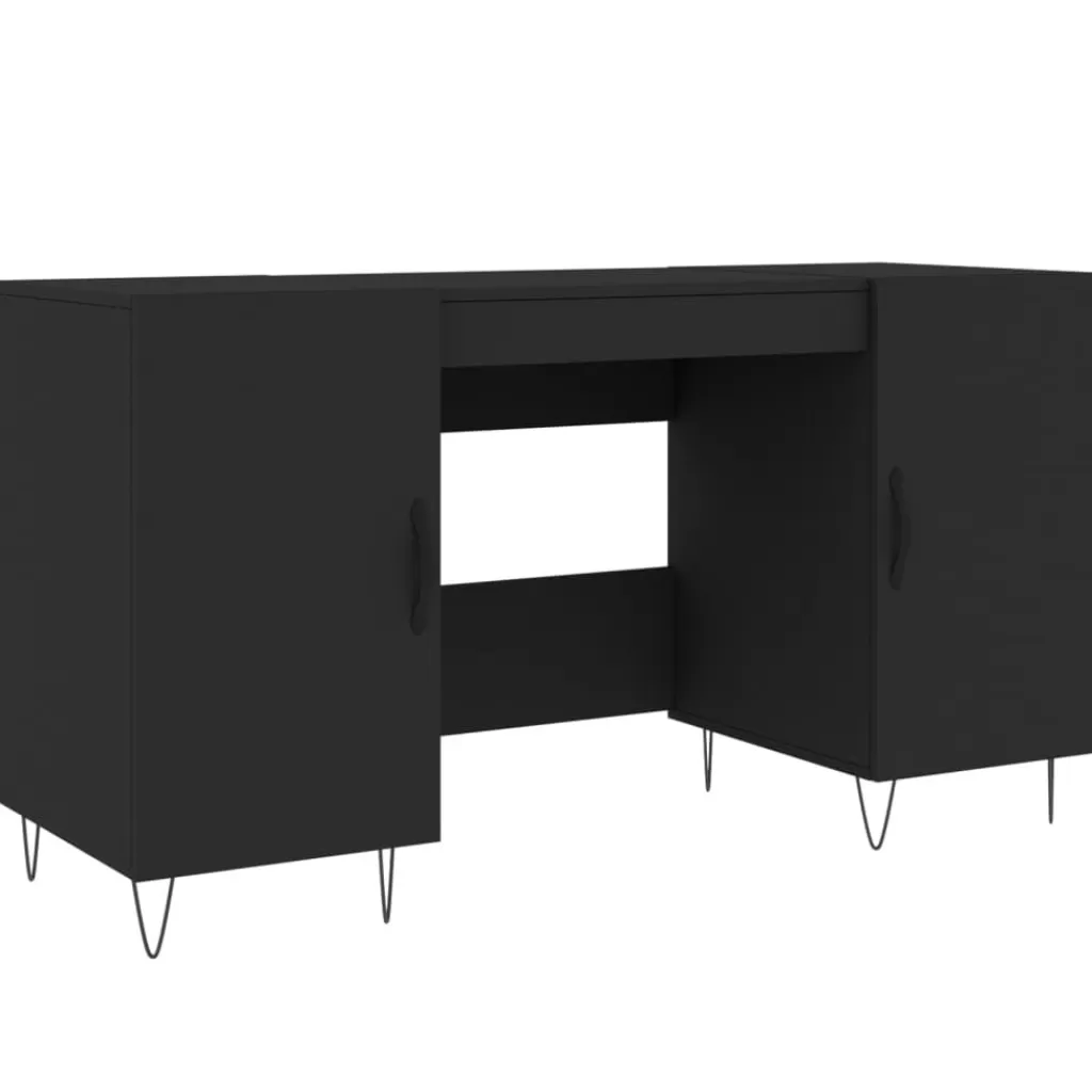 vidaXL Kantoormeubelen> Bureau 140X50X75 Cm Bewerkt Hout Zwart