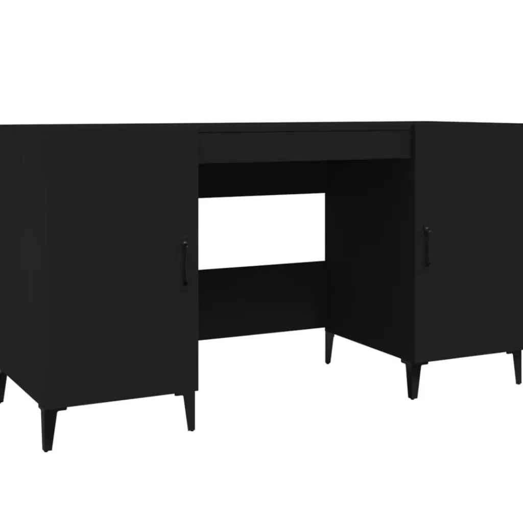 vidaXL Kantoormeubelen> Bureau 140X50X75 Cm Bewerkt Hout Zwart