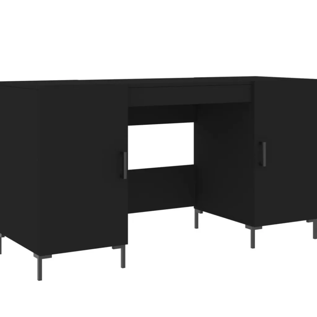 vidaXL Kantoormeubelen> Bureau 140X50X75 Cm Bewerkt Hout Zwart